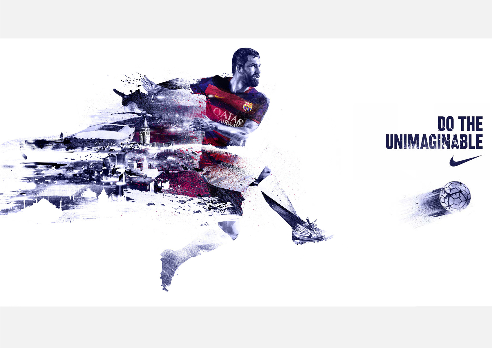 HelloVon Studio www.hellovon.com Leading sports and portrait illustrator. Arda Turan for Nike.Illustration, contemporary, football, soccor, action, modern, motion, painting, ink, watercolour, cool, celebrity, hero, iconic