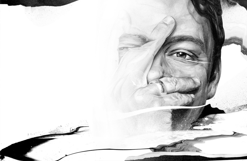 HelloVon Studio www.hellovon.com Leading portrait illustrator Von. Plan B. Rankin collab for Hunger Mag. Illustration, ethereal, contemporary, modern, motion, portrait, painting, ink, drawing, pencil, celebrity, hero, iconic