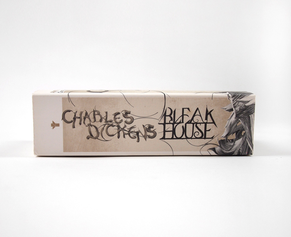 HelloVon Studio www.hellovon.com Leading portrait illustrator. Bleak House Charles Dickens, typography illustration, Atlantic book, contemporary, modern, motion, typography, painting, ink, watercolour, celebrity, icon, iconic