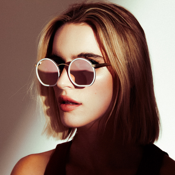 fashion photography, blonde woman wearing sunglasses fashion accessory product