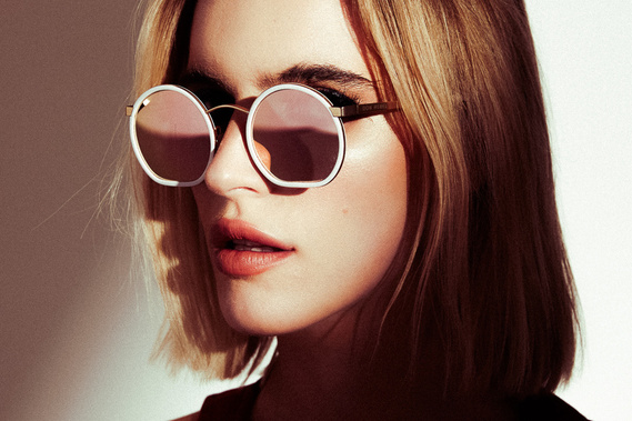 fashion photography, blonde woman wearing sunglasses fashion accessory product