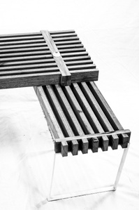 stephen, foster, meyer, stephen foster meyer, bench, design, industrial design, wood, metal, custom, folding, turning, detail