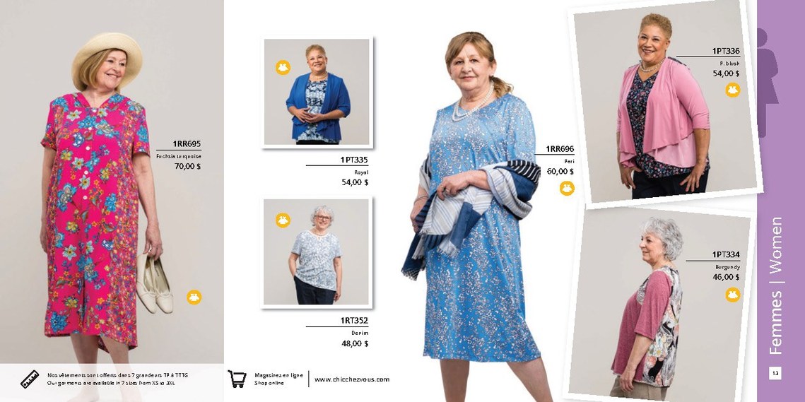 spread of a product catalogue printed and for e-commerce catalogue produit imprimé et pour le e-commerce