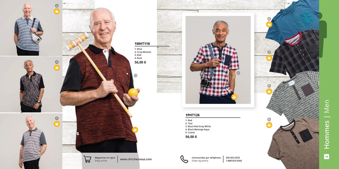 spread of a product catalogue printed and for e-commerce catalogue produit imprimé et pour le e-commerce