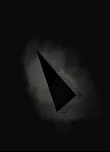 A mysterious image shaped as a triangle darkened by shadows