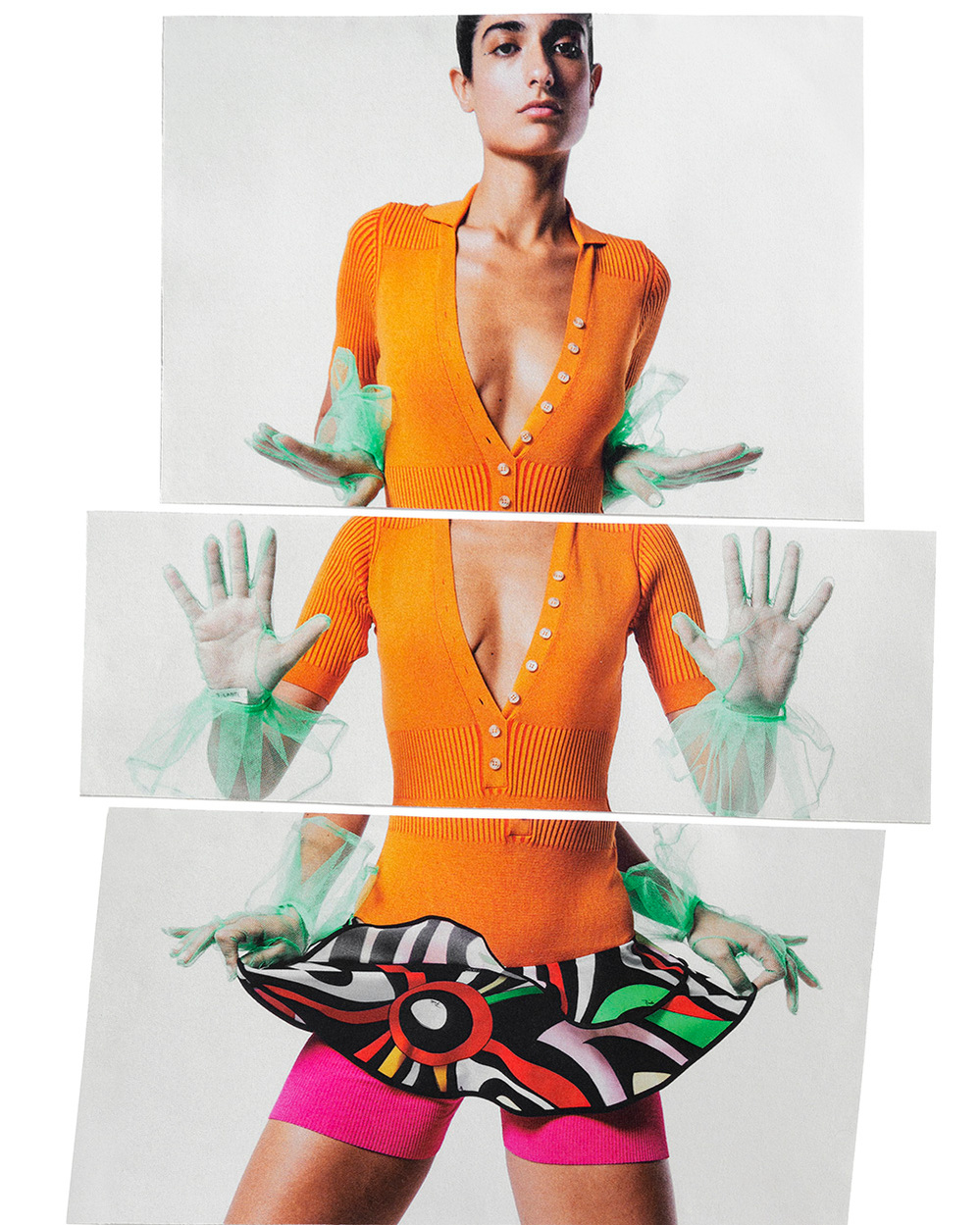Dose de dopamina, colorful mixed media editorial for Vogue Portugal, photography Maria Magdalinou