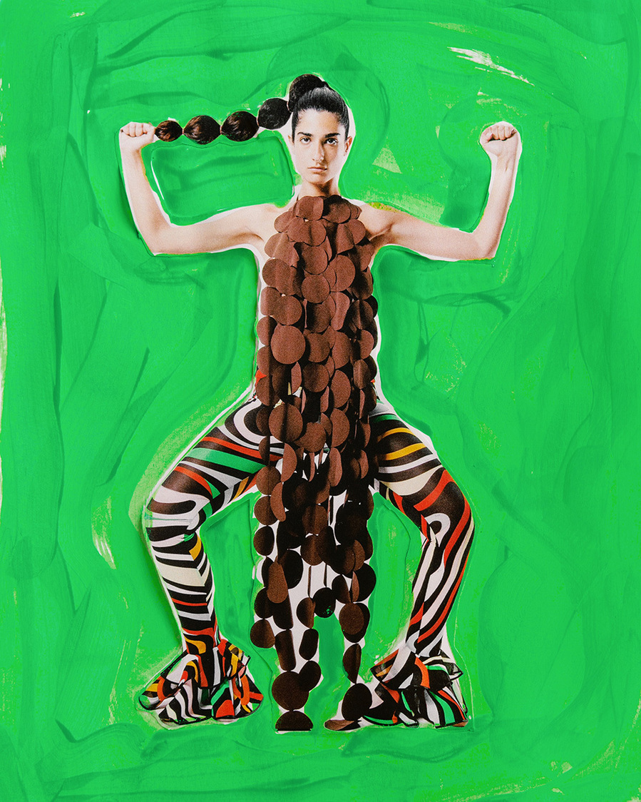 Dose de dopamina, colorful mixed media editorial for Vogue Portugal, photography Maria Magdalinou