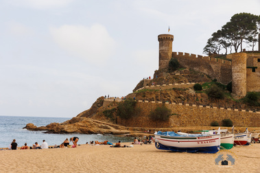 Muralles de Tossa de Mar, beach shore view during daylight. 