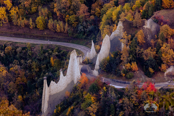 Shot from high angle of Les pyramides d'Euseigne