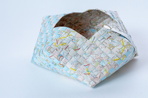 Caernarfon & Bangor: plaited map form by basketmaker Sarah Paramor