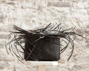 Crow's Feather Bag, made of corsetry boning