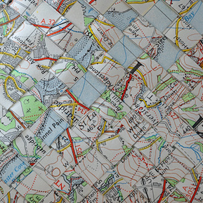 OS map basket, The Solent, paper craft, Sarah Paramor