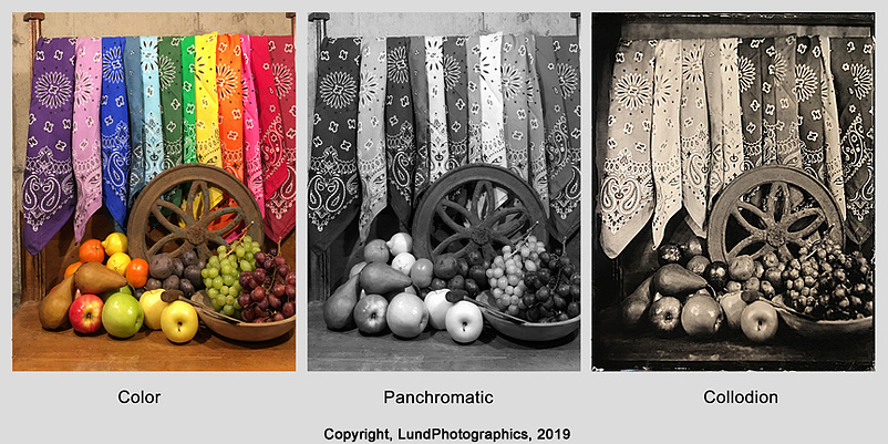 Color chart example of wetplate photography 