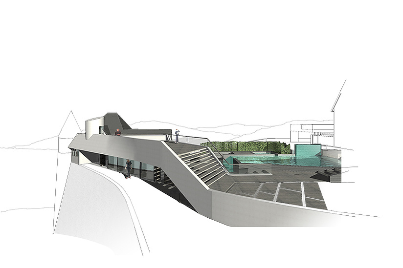 Durand Residence - Concept rendering of a remodel to the Wolf's Lair estate in Los Angeles, California by Space International