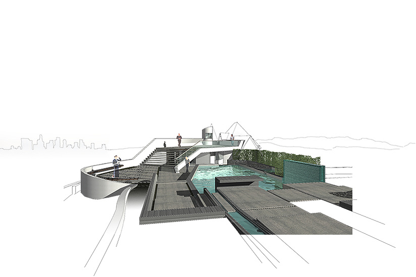 Durand Residence - Concept rendering of a remodel to the Wolf's Lair estate in Los Angeles, California by Space International