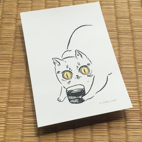 Coffee Cat Prints  5 x 7