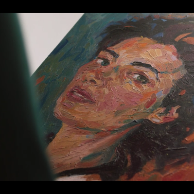 Liam Neeson Annie Rose Fiddian-Green painting Made In Italy 