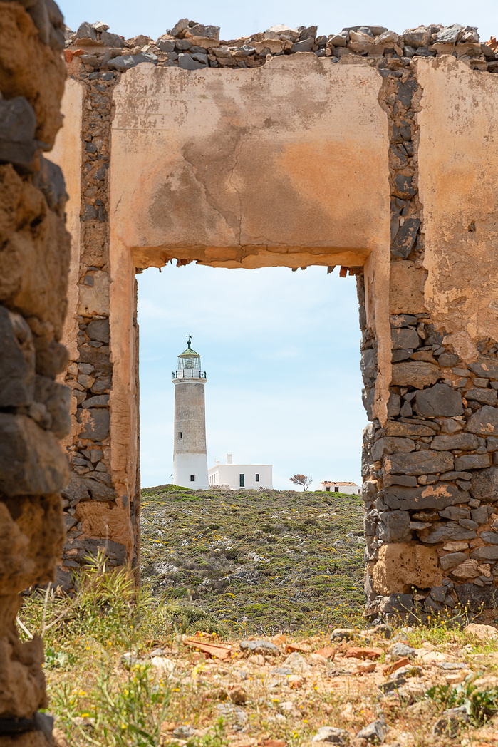 Moudari Lighthouse seen from Signal House Kythira Greece