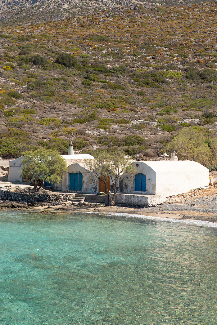 Fisherman huts Limnionas Kythera Greece
