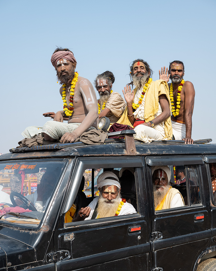 Sita Ram babas on parade at the Kumbh Mela 2025