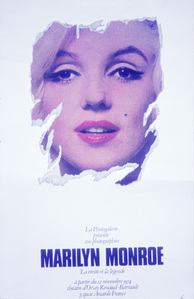 A poster featuring a portrait of Marilyn Monroe, with an opening date of 12 November 1974, was for a photo exhibition at the Theater Orsay Barralt-Renault in Paris.