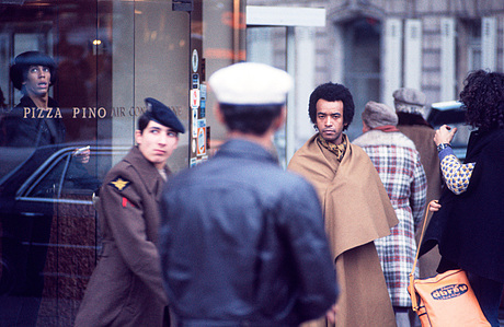 Street scene in Paris in the late 1970s.