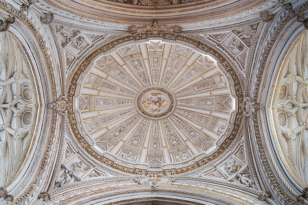 The oval ceiling of the main Chapel of the Mosque of Córdoba.