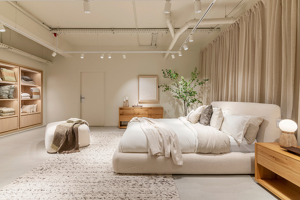 Espace chambre chez Kave Home Toulouse, photographié par Johanna Senpau