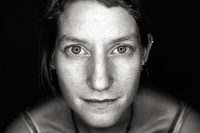 Black + White Fine Art Portrait of a young Swiss women, with a neutral expression, silhouetted with a black background.
Fine Art Portrait.
Art Photography
Black + White Photography
Fine Art Gallery
Artistic Photography
Nicola Kinloch photography