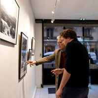Photo exhibition 'Regards croisés : sur les traces de François Arago", presented by photographers Jade Leisner, Olivier Montay and Corentin Schimel. Spéos Gallery and photography school. © photo: Antoine Wdowczynski