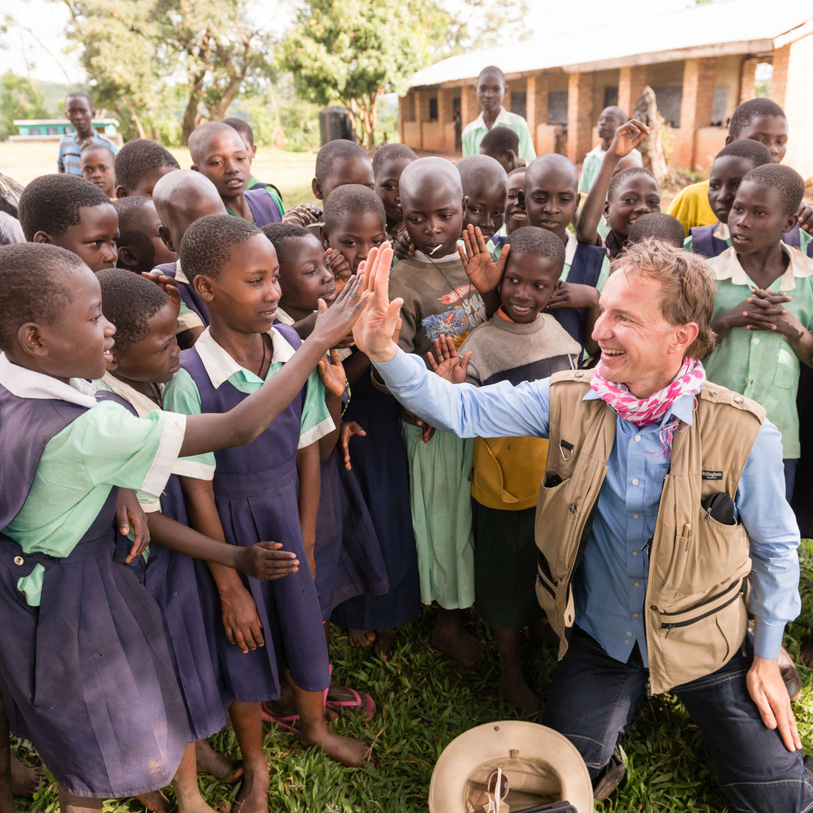 Shot on location, outside  whilst working on a eduction project for children in Uganda.
By the way, I have eight of those vests, I bought all remaining stock, when Billingham finished production, so if you see me wearing on, it is clean.