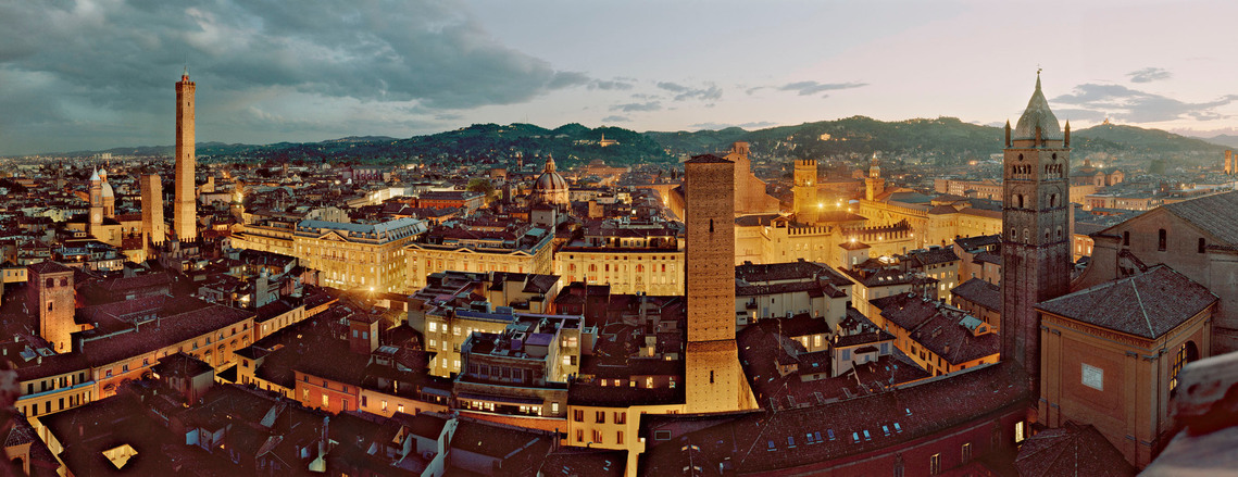 Bologna, Italy, Landscape over the city.
