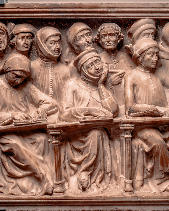 Bologna Italy , museum,  parts arca di Giovanni da Legnano (m. 1383) Pier Paolo delle Masegne e Jacobello.  Ph Marco Ravenna