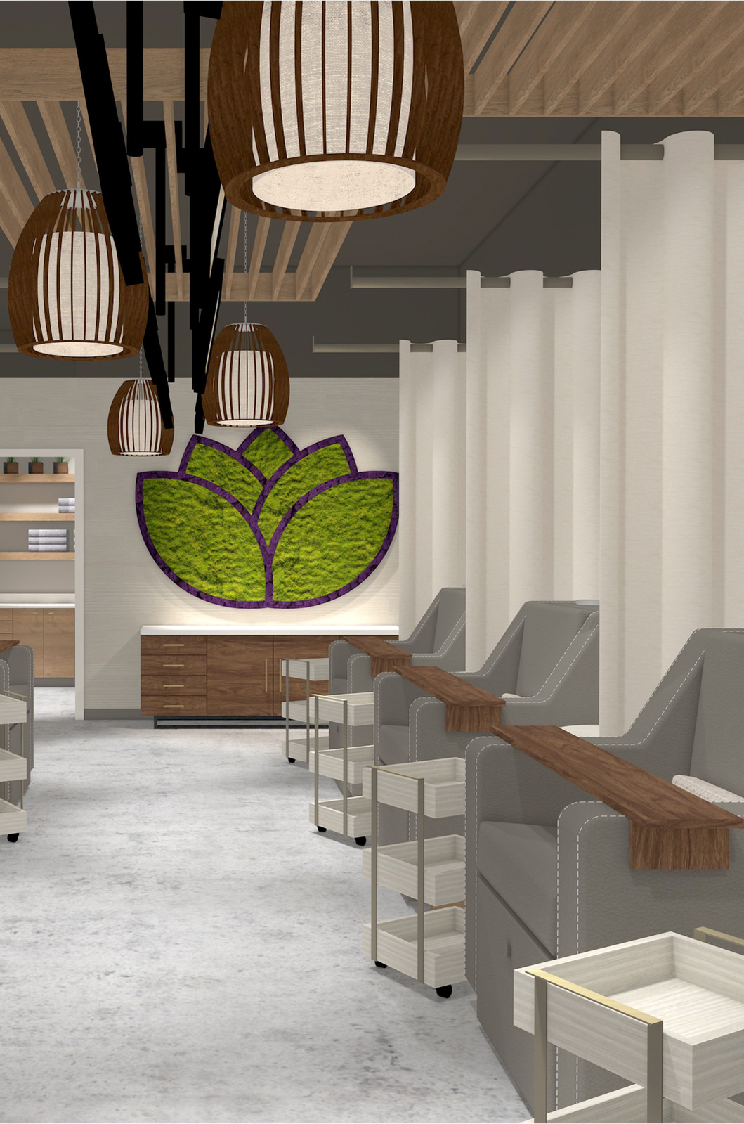 Nail area design for Namaste Nail Sanctuary