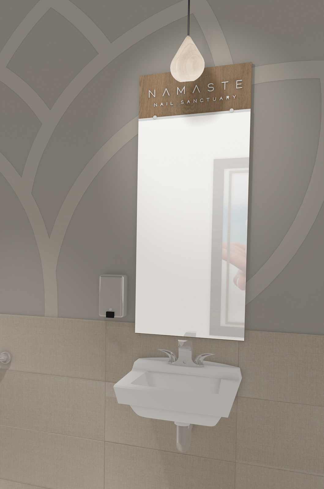 Restroom design for Namaste Nail Sanctuary