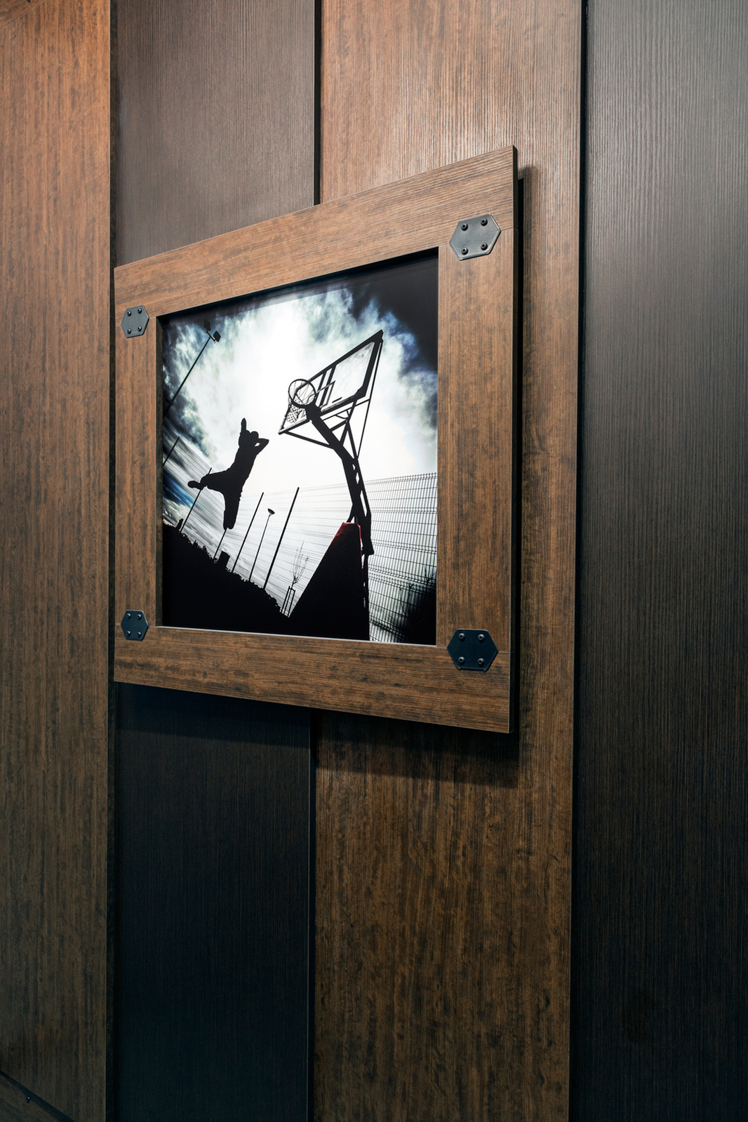Franchise Interior branding framed graphic for Hammer and Nails Grooming