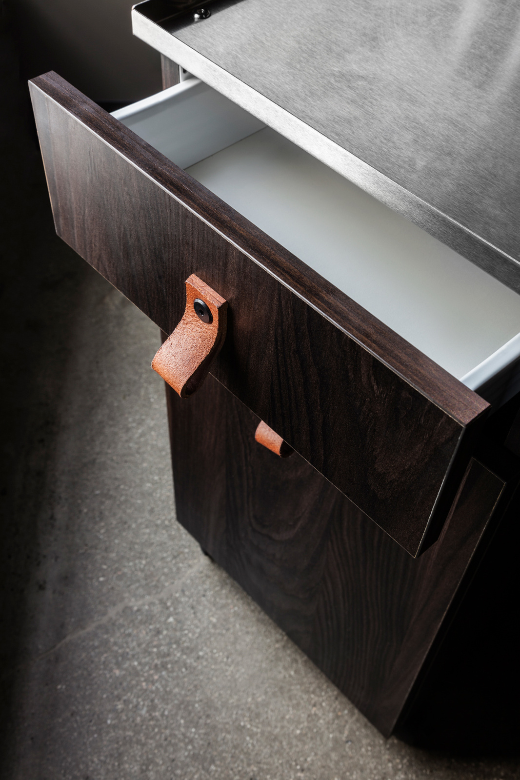 Nail station cabinet detail for Hammer and Nails Grooming franchise