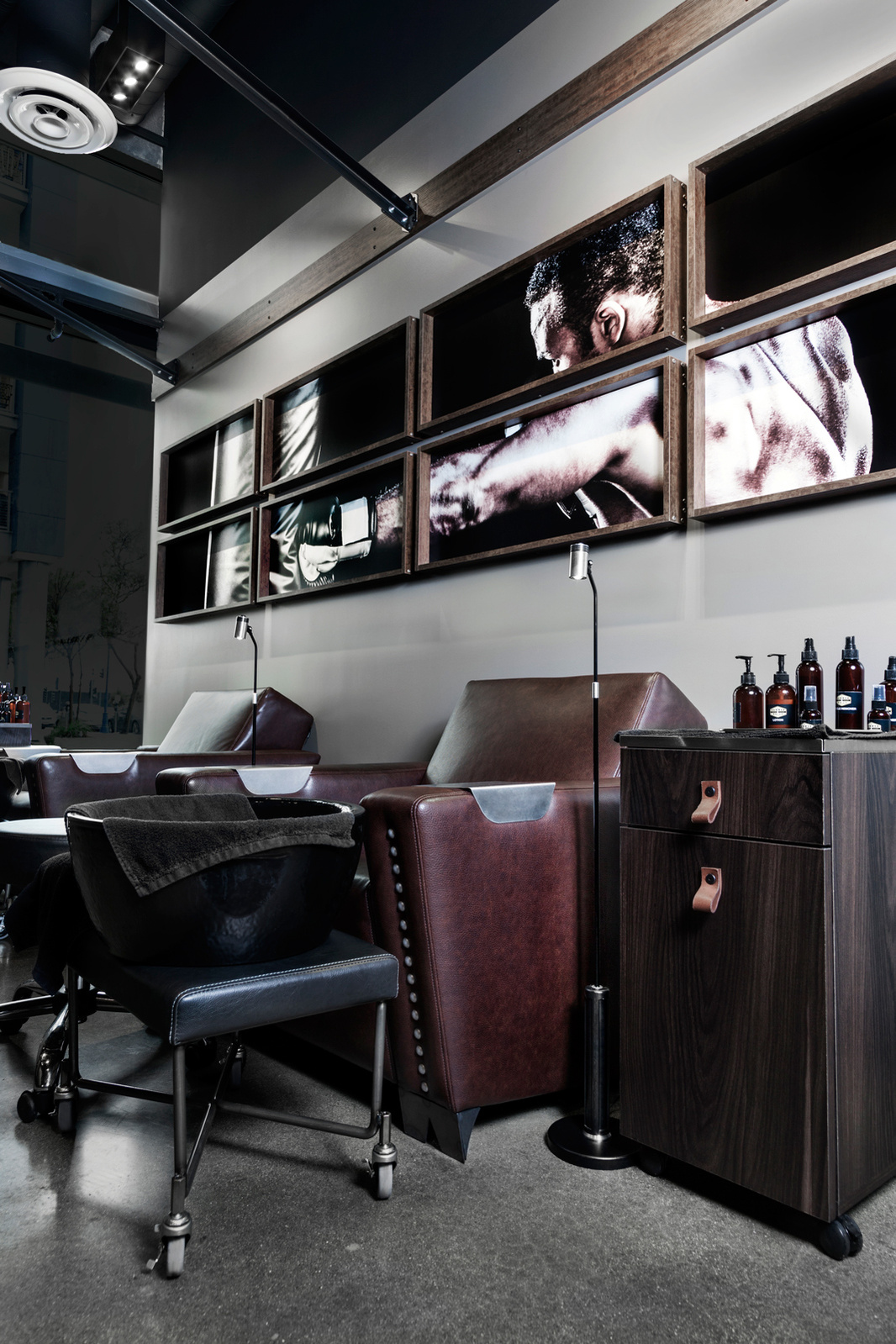 Nail area furniture and fixture design and manufacturing for Hammer and Nails Grooming