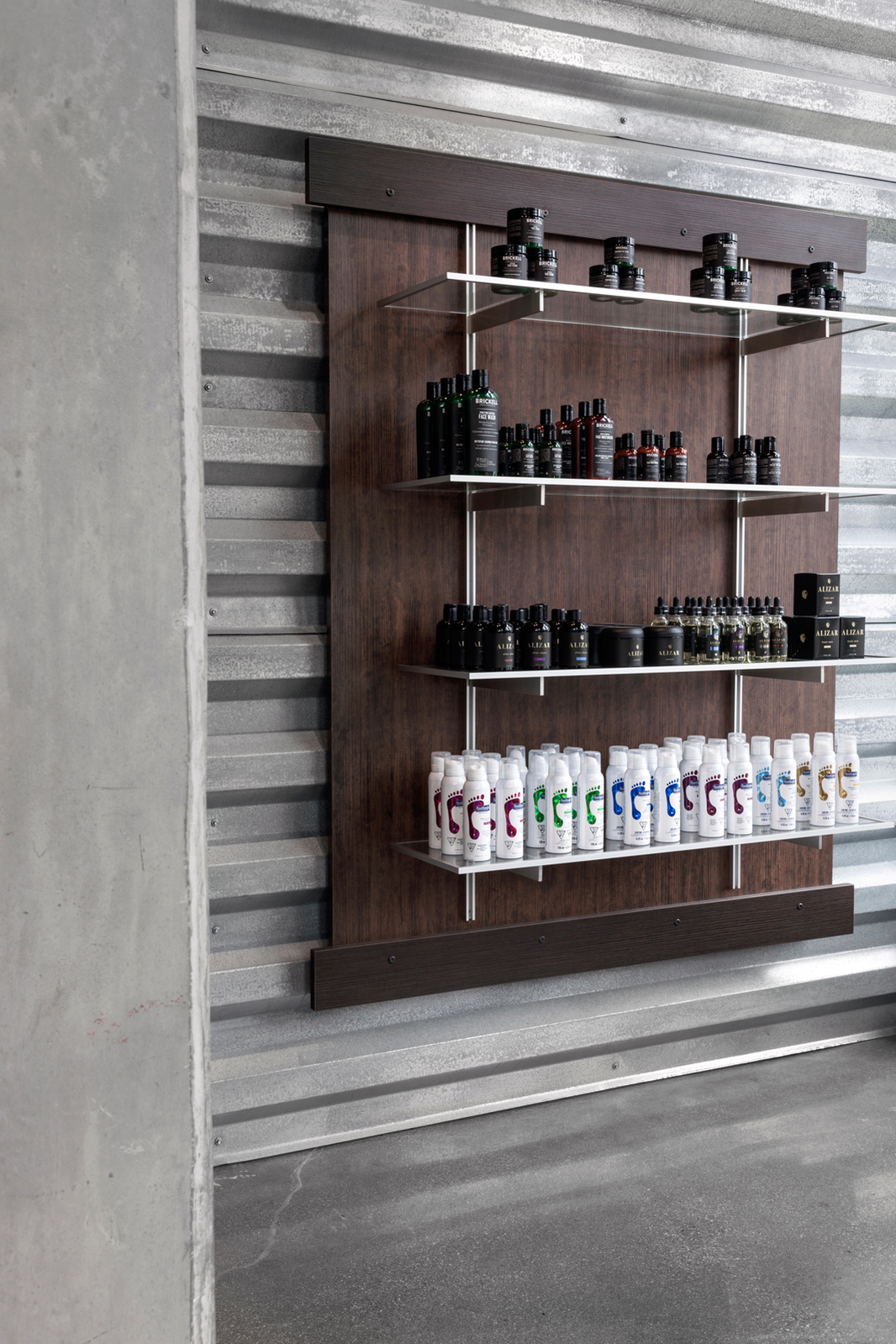 Retail shelving and store fixtures for Hammer and Nails Grooming franchise