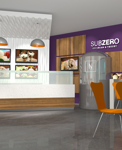 Sub Zero Ice Cream franchise ordering counter design