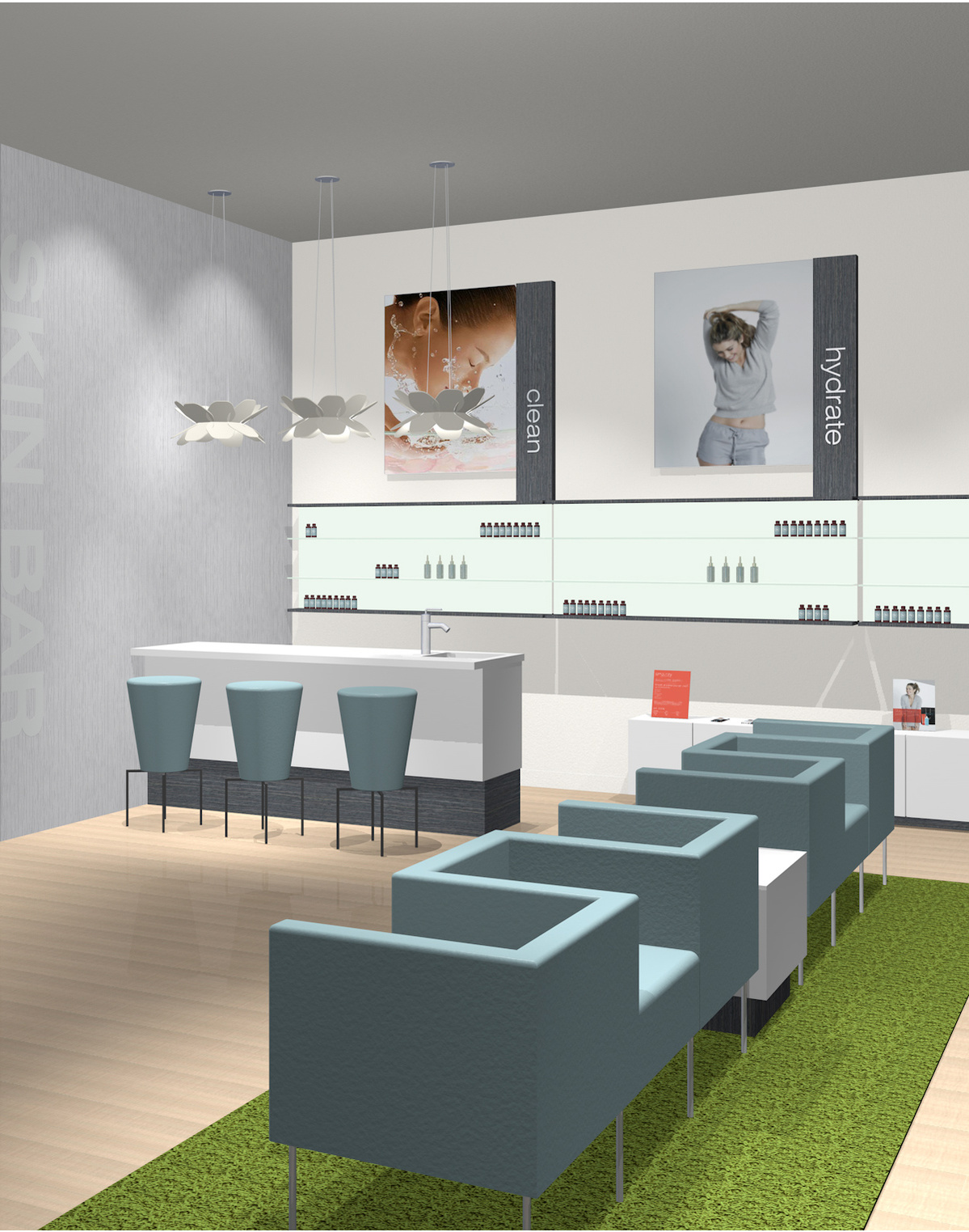 Retail fixtures and displays for Simplicity Laser