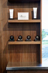 Barbering station hair product display
