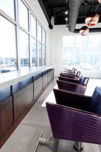 Salon color bar cabinetry and seating design and build