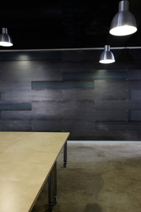 Modern classroom with magnetic steel wall cladding