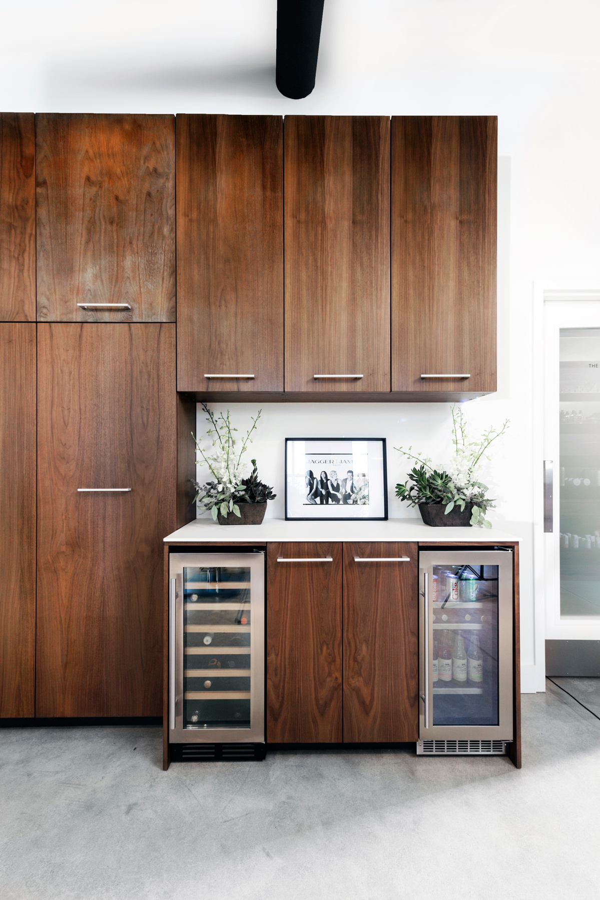 Salon beverage bar cabinetry design and build