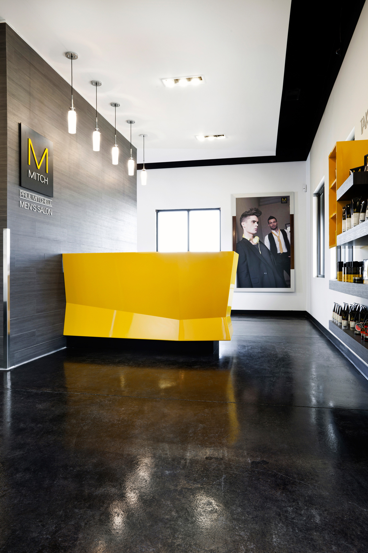 Salon reception area