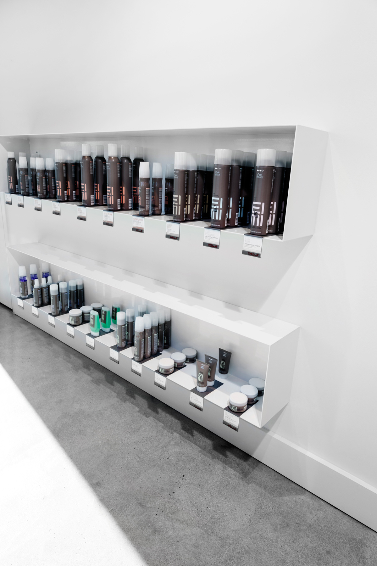 Salon metal retail shelves