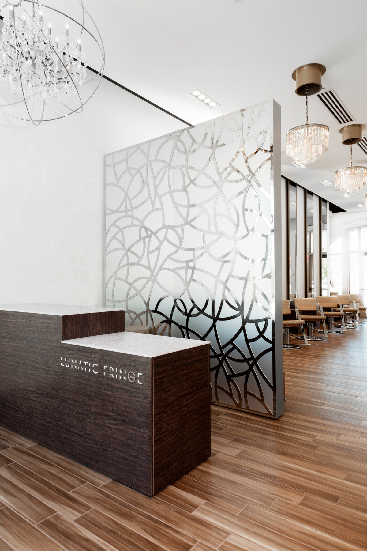 Salon interiors and furnishings for Lunatic Fringe