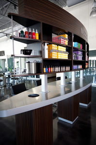 Corporate chain store fixtures for Paul Mitchell the School 
