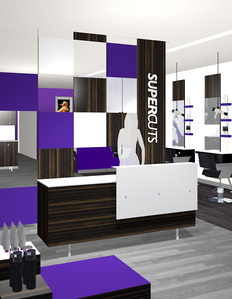 Franchise interior design for Super Cuts salon